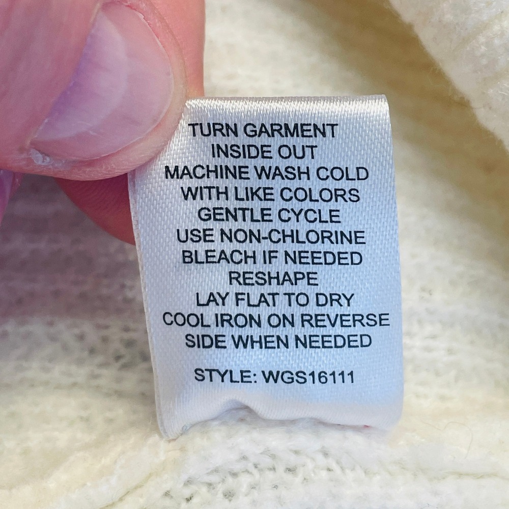 Market & Spruce Cottage Embroidered Sweater Medium Floral Bishop Sleeve Neutral - Picture 10 of 10